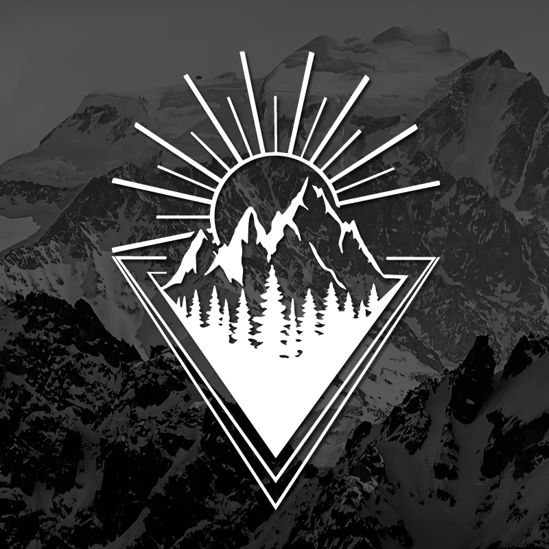 Mountain geometry jungle mountains sun creative&funny stickers for cartoon fans&lover,high quality for car trucks motorcycles