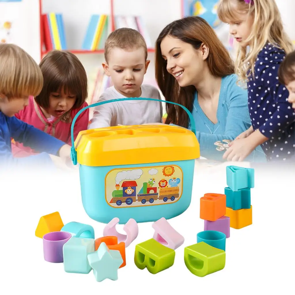 

Baby Montessori Educational Cube Toys Classic Shape Sorter Development Sorting Blocks Present Gifts For Kids Learning