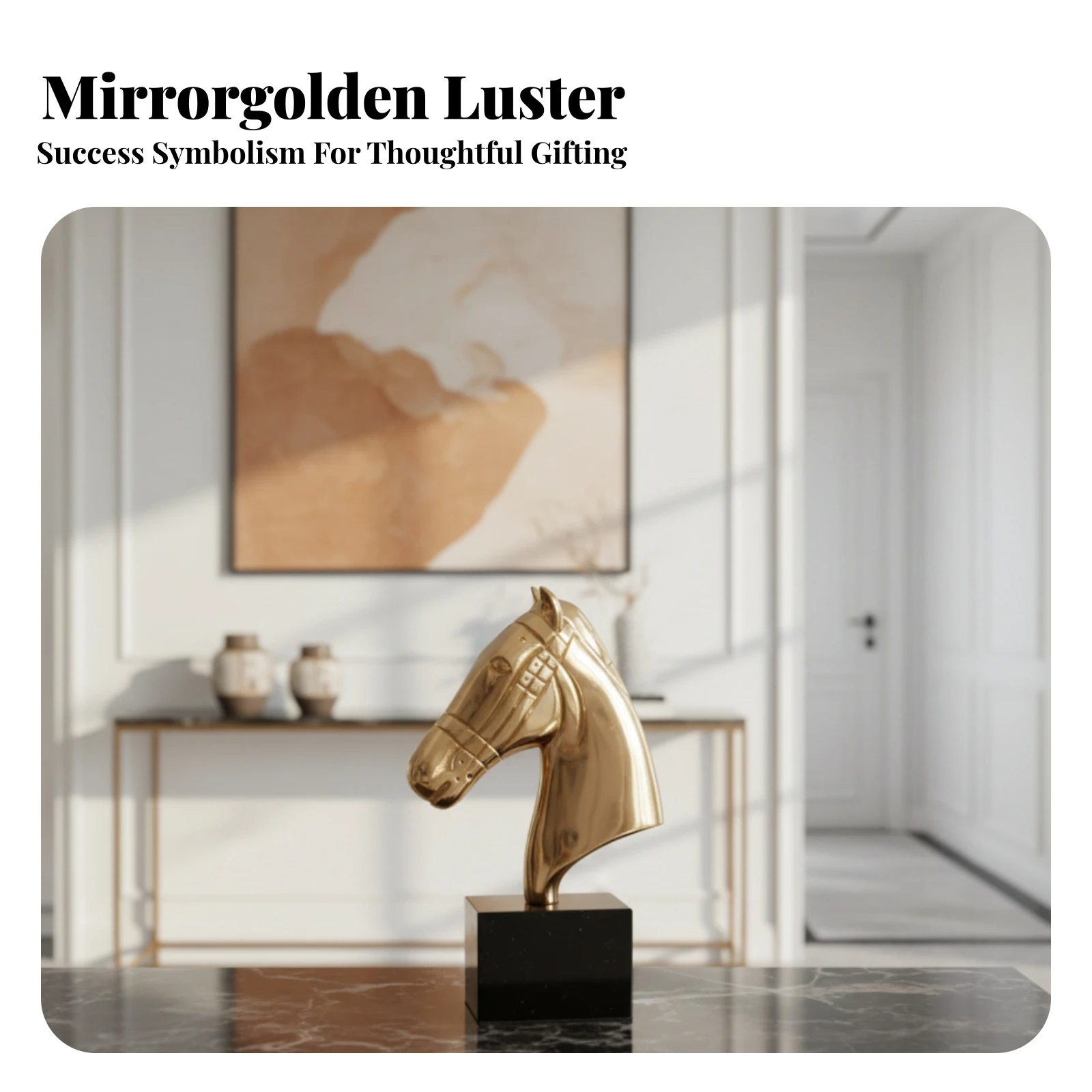 Horse Head Bust Decorative Horse Sculpture with Marble Base Tabletop Ornament Classic Traditional for Art Collectors