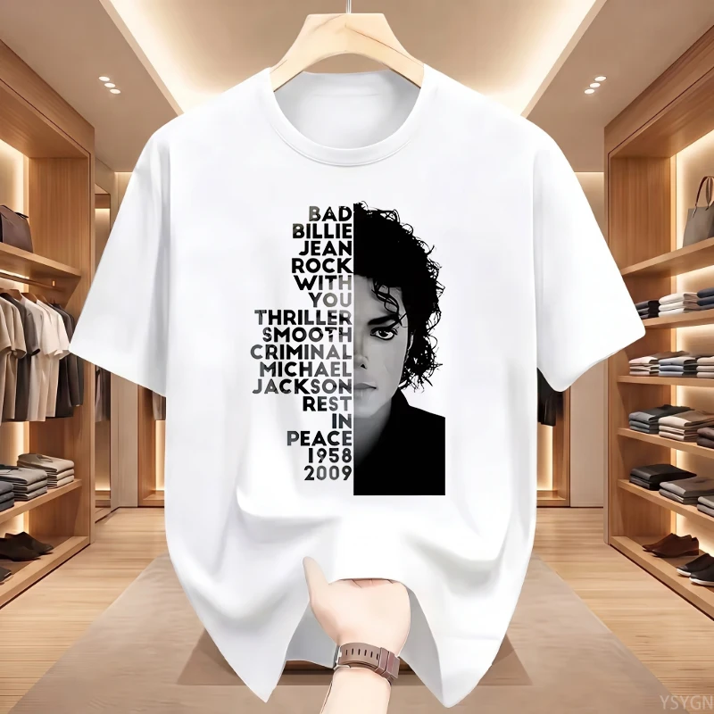 Michael Jackson King of Pop T Shirts Woman Short Sleeve King of Pop Era T-Shirt Casual Round Neck Printed Tshirt Woman Clothing