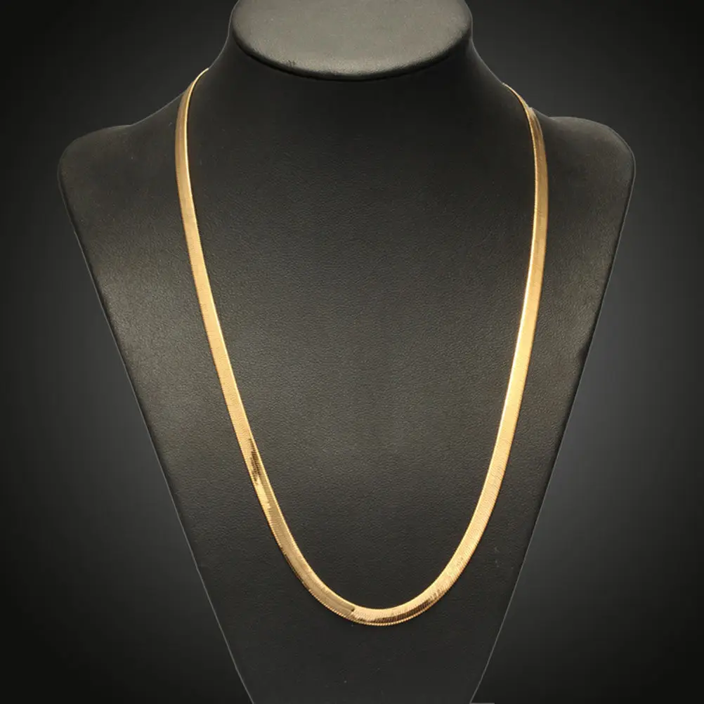 Flat Snake Necklace 20 Plated Copper Chain Adorable Stand Out Design Lay Flat Elegant Fashion Jewelry Gift for Her Him