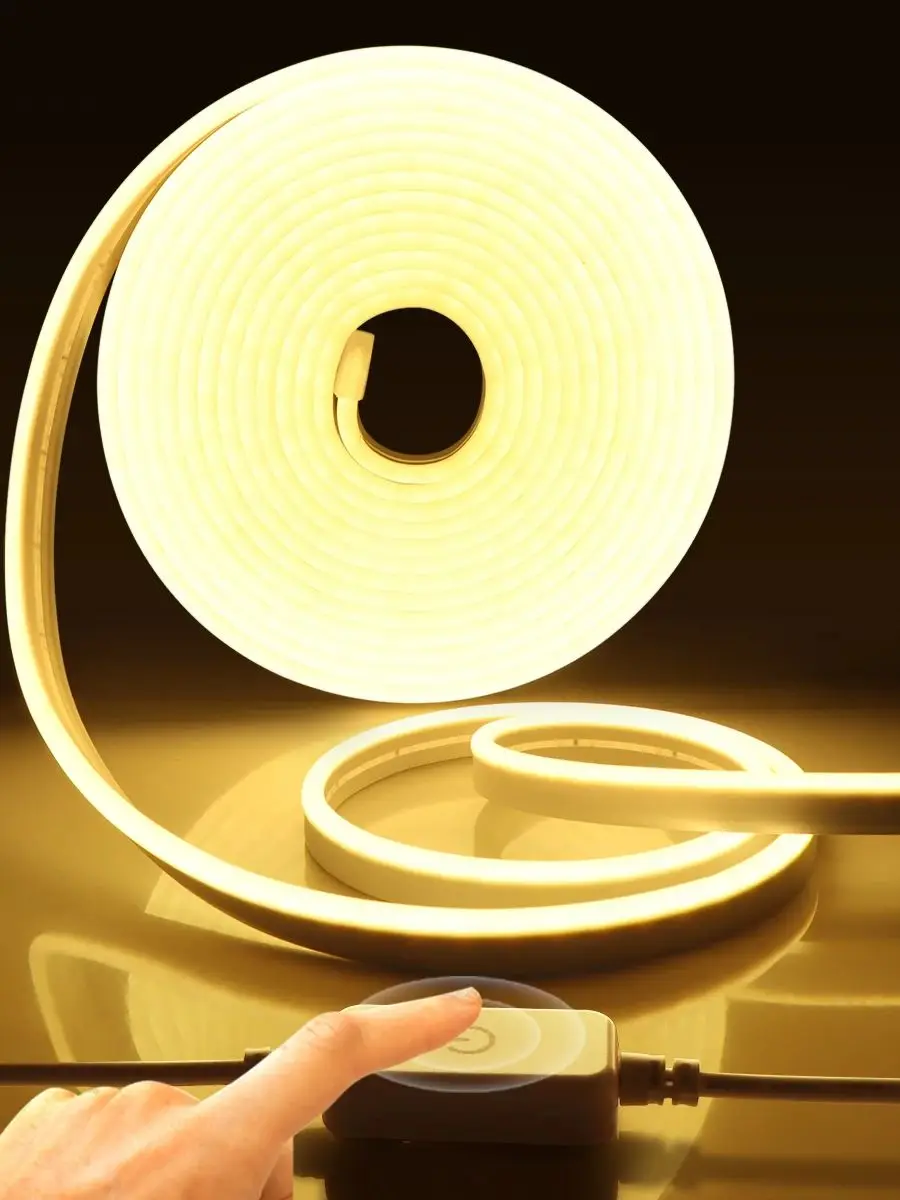 DC12V/24V EU Plug Neon LED Strip 1M 2M 3M 5M 10M Waterproof Dimmable Neon lamp tape for Indoor Outdoor Backlight Lighting