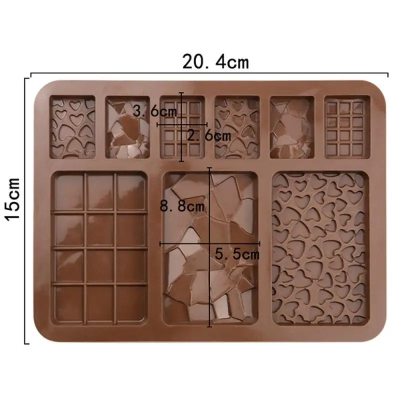 Cavity Silicone Chocolate Mold Jelly Block Bar Mold Epoxy Ice Tray Fondant Cake Decorating Candy Tool Kitchen Baking Supply