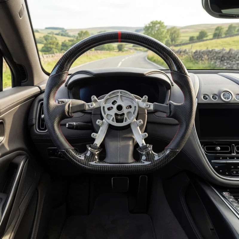 

Carbon Fiber Leather Racing Sports Steering Wheel 3 Spoke for Corvette C5 1997 1999 2000 C6 Red