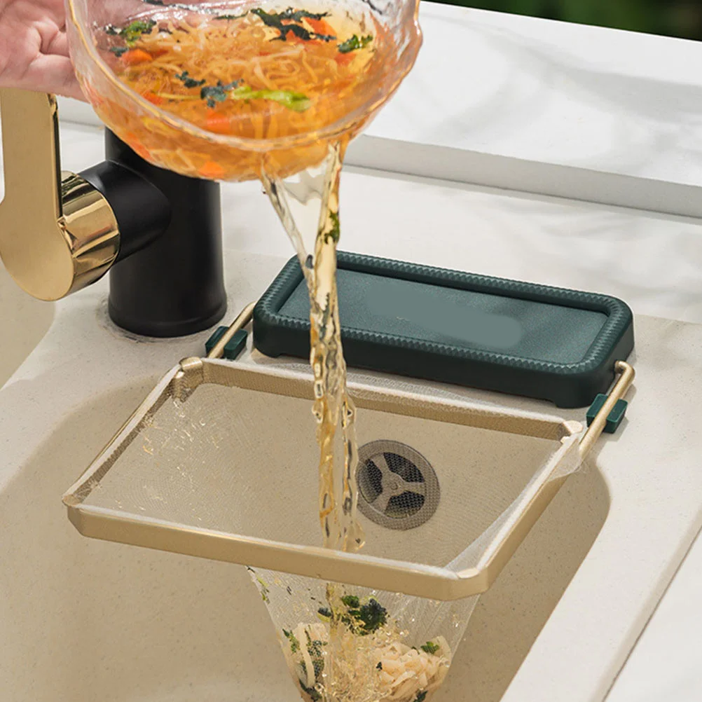 1 مجموعة من شبكة تصفية حوض المياه مع رف مصفاة الطعام لبالوعة المطبخ استنزاف سلة الحديد الوقوف لا ثقوب لكمة سهلة التركيب #1