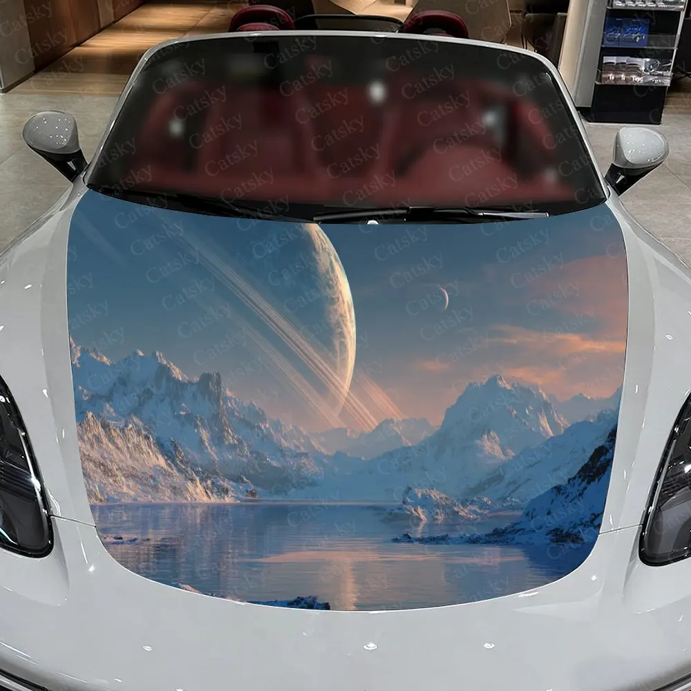 

Наклейки на капот автомобиля Cool Cosmic Glacier — самоклеящаяся, водонепроницаемая и прочная виниловая пленка, украшение и защита вашего автомобиля — Gi