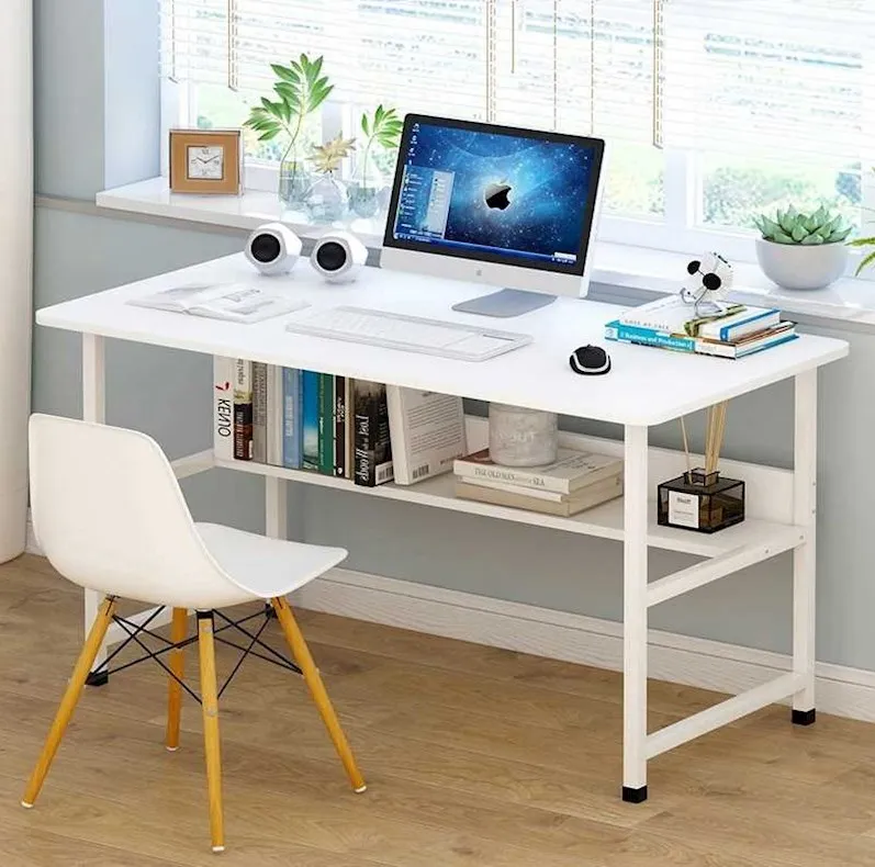 

Desk, long table against the wall, narrow computer desk, home bedroom desk, wide and simple rectangular table