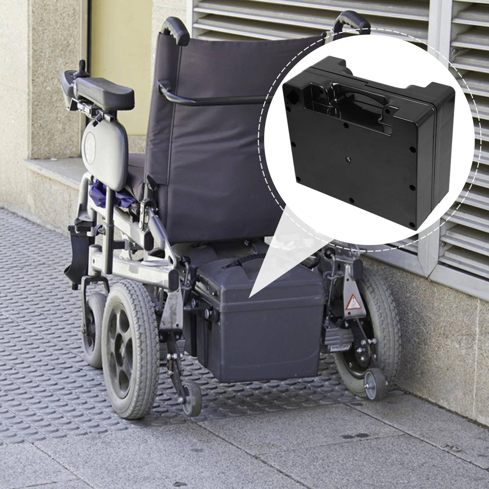 

Plastic Box For Electric Wheelchair 12V 12Ah Dual Storage Durable Waterproof Cord Organizer Power Wheelchair Accessory