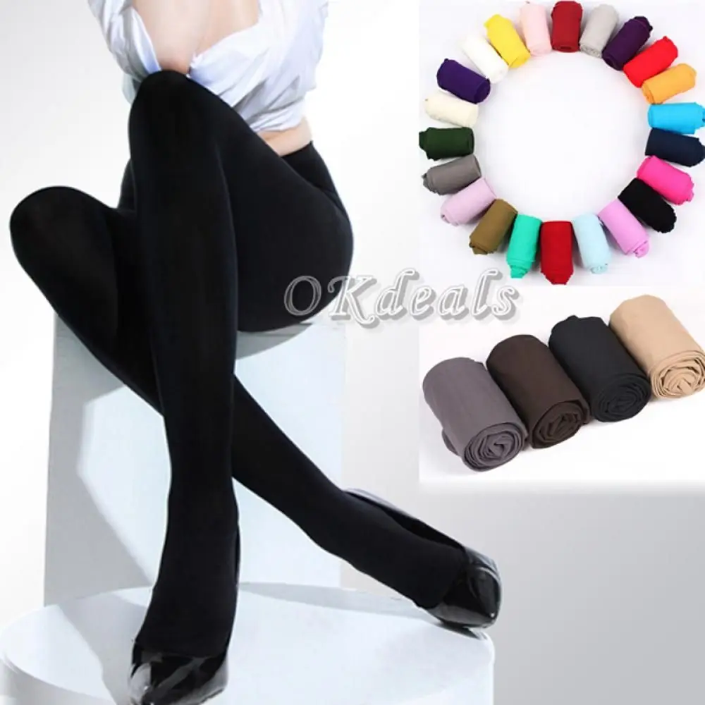 8 Colors Women\'s Spring Autumn Footed Thick Opaque Stockings Pantyhose Tights