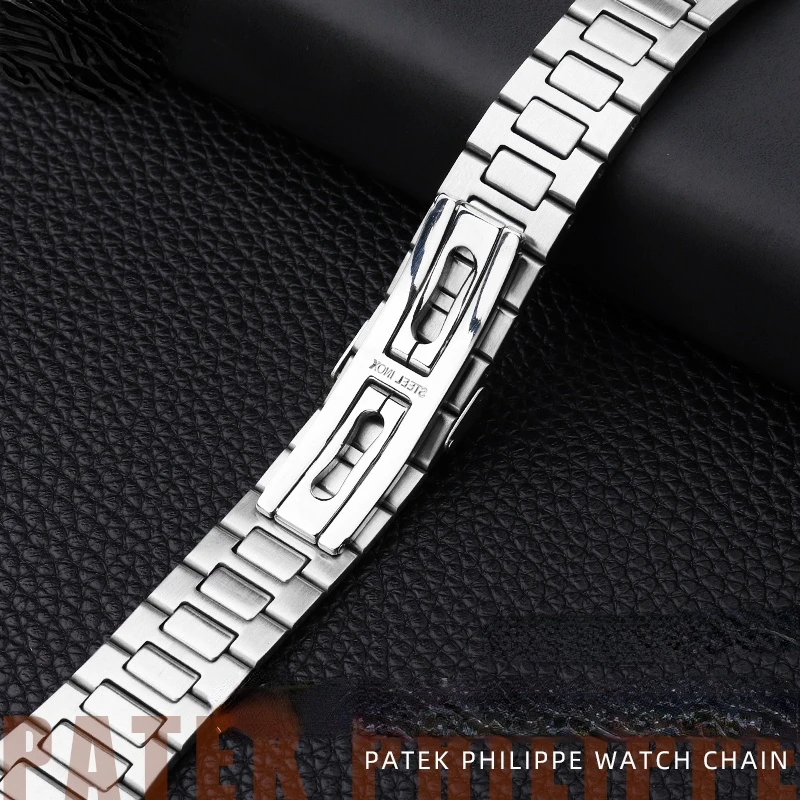 Stainless Steel Watch Band fit for Patek Philippe Nautilus 5711/5726 watchs convex solid Steel strap Accessories 25mm 19mm