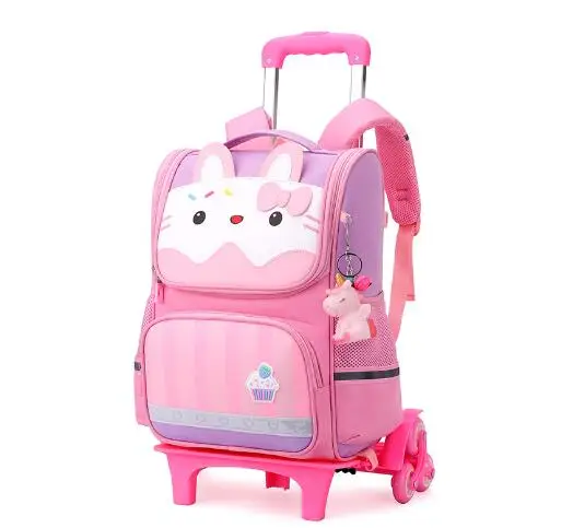 Imagem -02 - Mochila Kids Trolley com Rodas Bolsa de Rolamento Escolar Primário para Meninos e Meninas Bolsa de Rodas