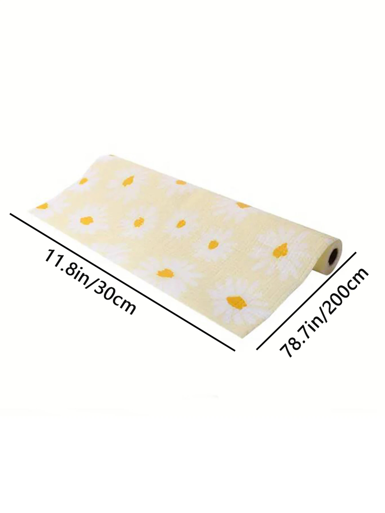 1 Roll Daisy Pattern EVA Material Drawer Mat Wardrobe Kitchen Cabinet Waterproof Oil-proof and Dust-proof Mat Shelf Liners