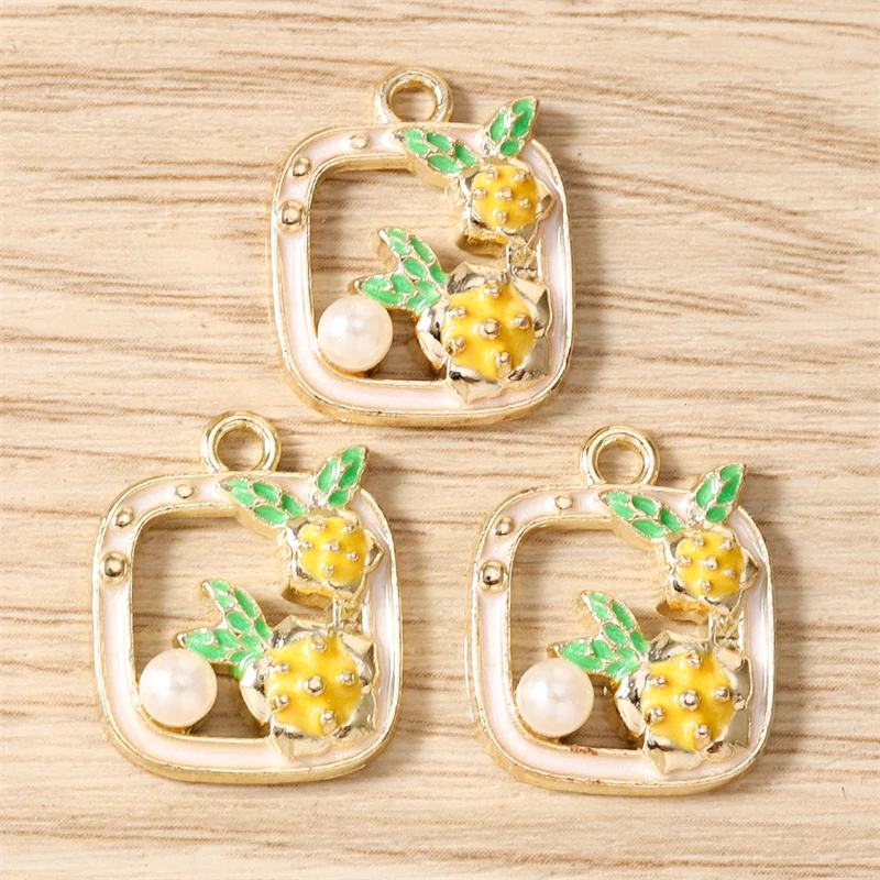 10 Stück Niedliche Bunte Emaille-Blumenanhänger für die Herstellung von Ohrringen, Halsketten, Armbändern, DIY-Bastelarbeiten und Schmuckzubehör – Detail 13