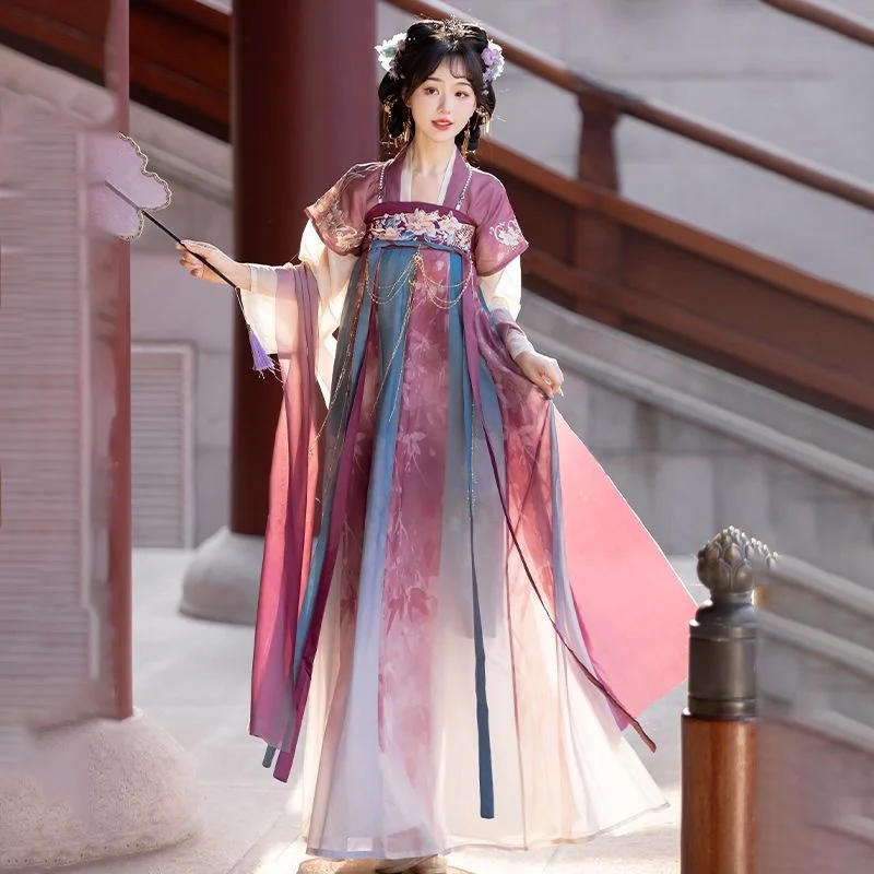 

For Girlfriends Han Chinese Clothing Women's Chest-Cut Skirt Yuan Plain Daily Spring and Summer Embroidered Style