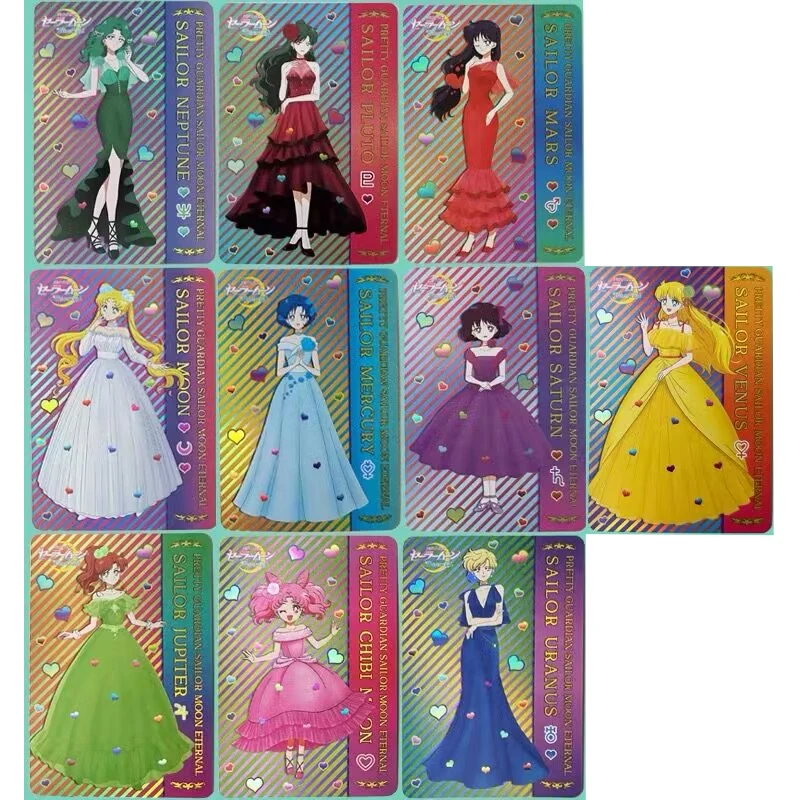 Sailor Moon collectible cards games for boys toys table games birthday gifts DIY anime Makomo Sailor Moon premium flash cards