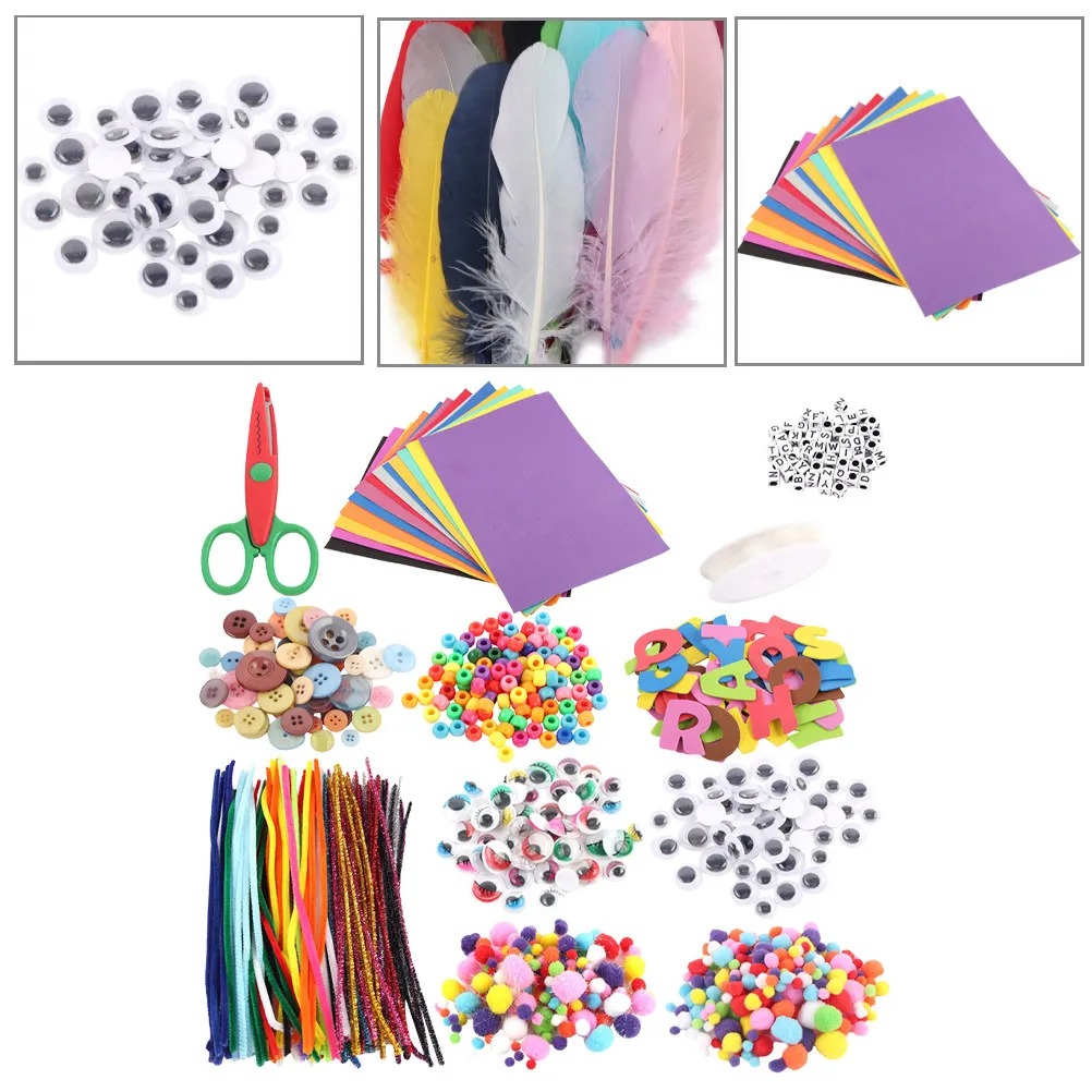 1set-bendable-chenille-stems-colorful-accessories-sponge-sheet-for-kids-preschool-handmade-projects-rods