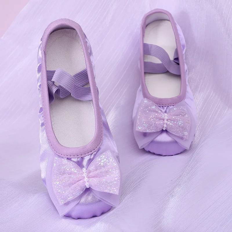 

kids ballet shoes girl bow Women's dance ballroom dancing shoes ladies Princess korean woman ballerina shoes