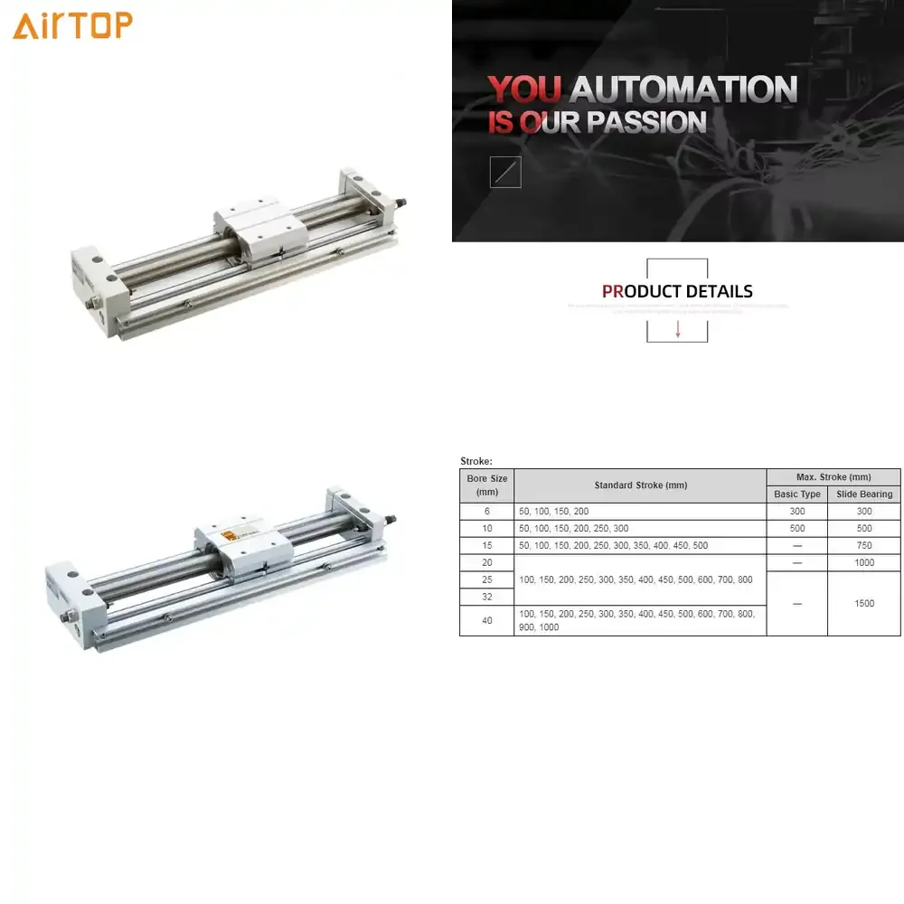 

CY1S Series Magnetically Rodless Cylinder Pneumatic