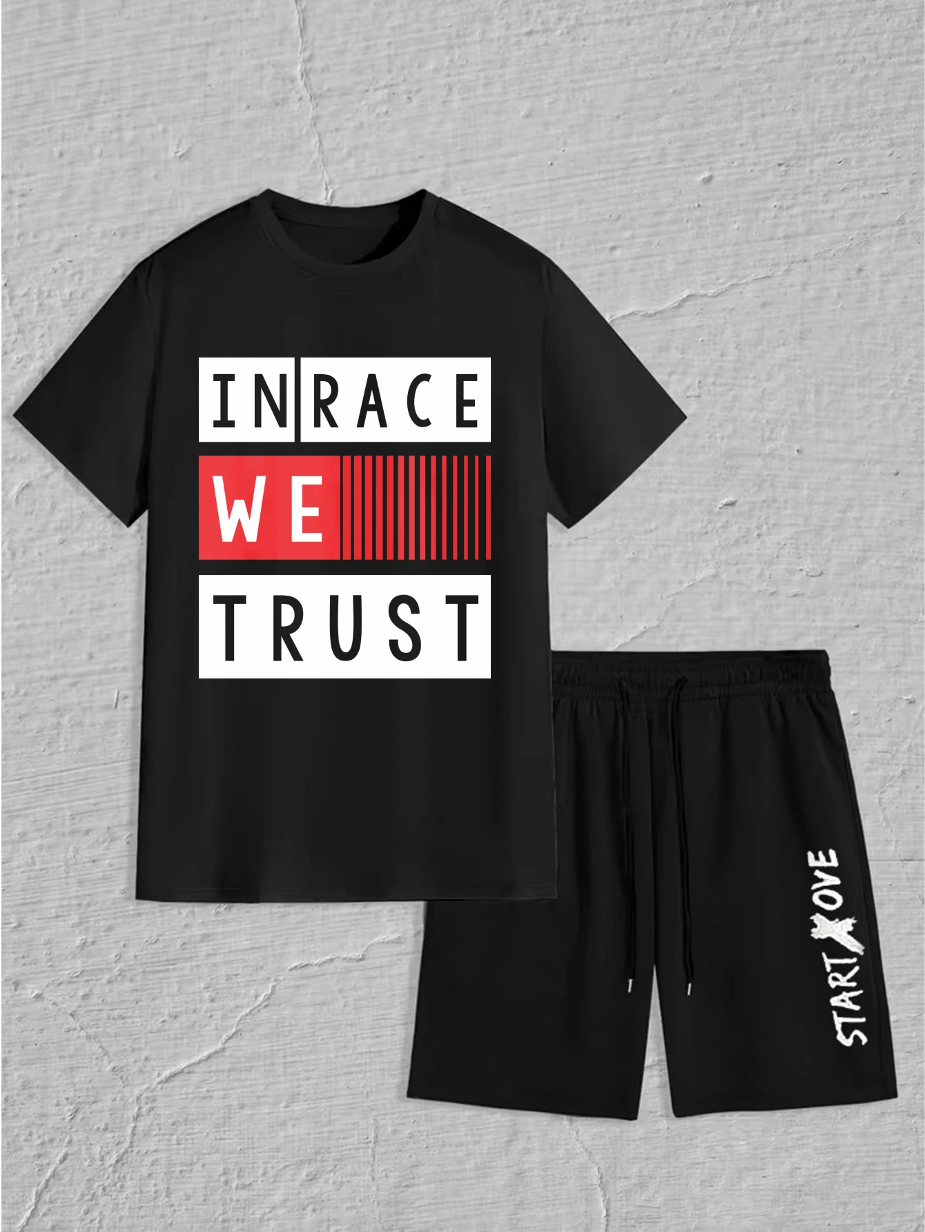 

Мужской комплект 2025 Летние мужские костюмы Комплект мужской одежды с круглым вырезом Спортивный костюм с графическим рисунком для мужчин Футбольный костюм с принтом