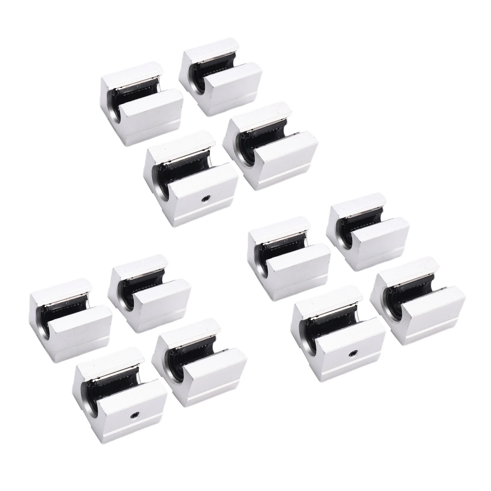 SYW-12 X SBR12UU 12Mm Aluminum Linear Motion Router Bearing Block, Silver
