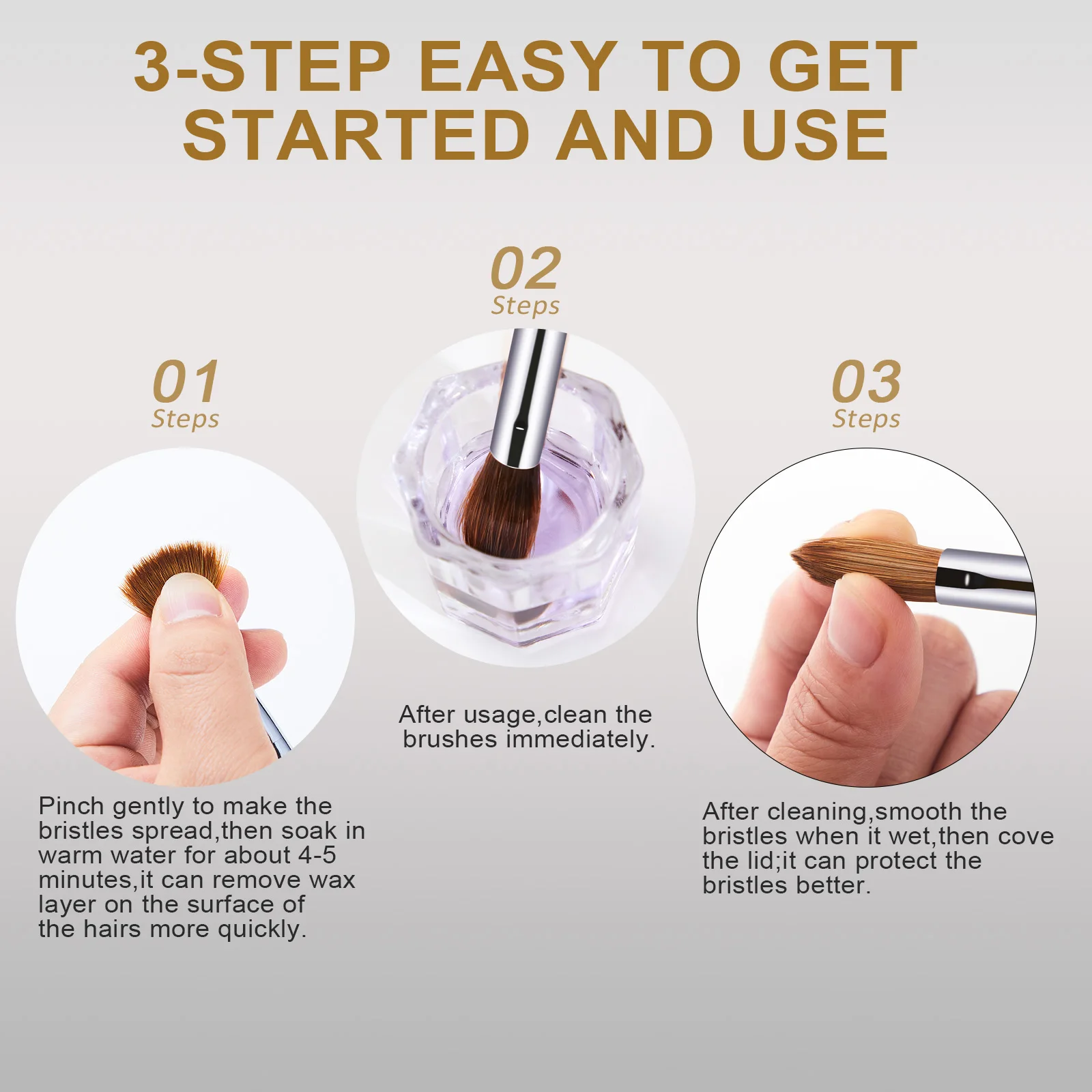 Shine Chance Acrylic Nail Brush, 100% Real Kolinsky Art Nail Brush for Acrylic Powder Application, Handmade Women Manicure Nail