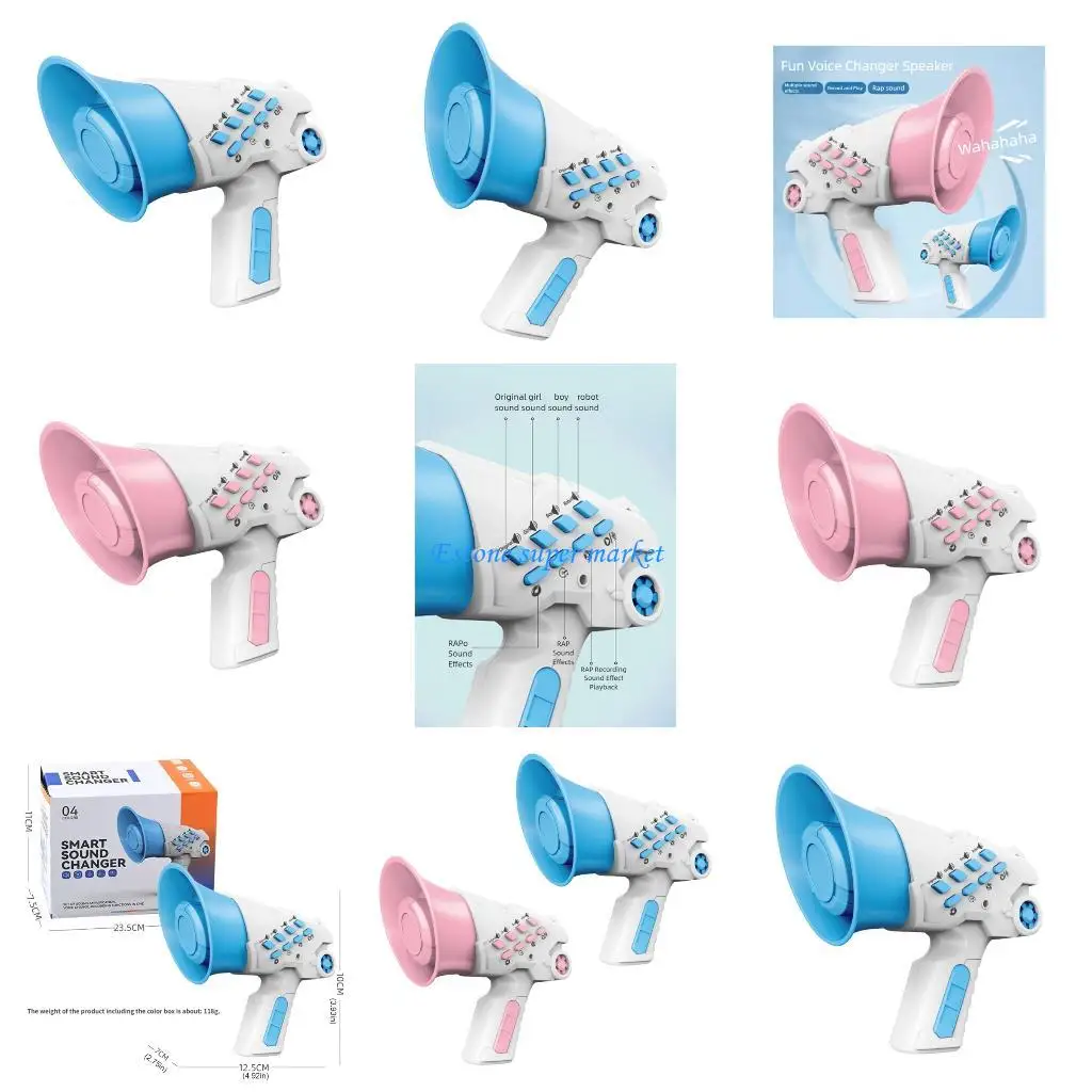 090B Portable Voice Changer Megaphone Handheld Recorder Speaker with Multiple Effects for Parties Travel Pranks