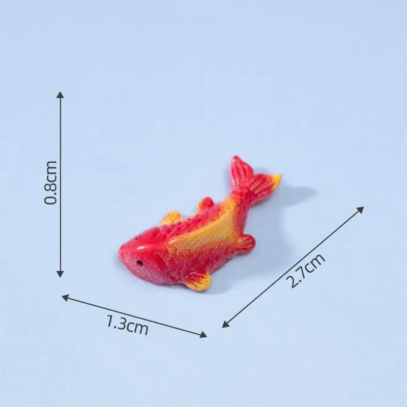 Mini Resin Koi Fish Figurines Vivid Multicolor Lotus Ornaments For Aquarium Bonsai Micro Landscape Decor