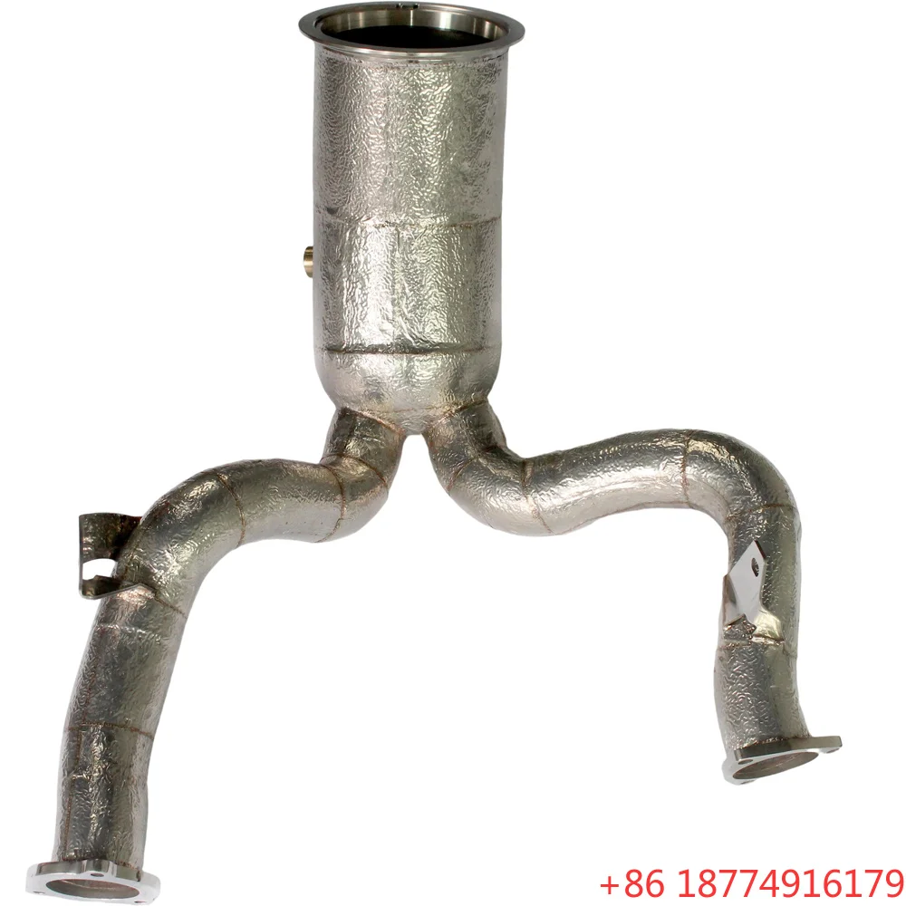 Factory OEM 100% Fitment Free Flow Exhaust Downpipe for  A6/A7 C8 3.0T Heat Shield Stainless Steel Downpipe in Stock