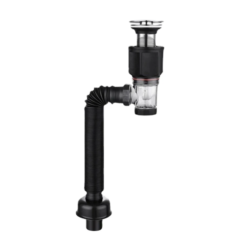 

Выдвижной слив для раковины, универсальный слив для умывальника с гибким сливным шлангом и выдвижным фильтром, пробка для