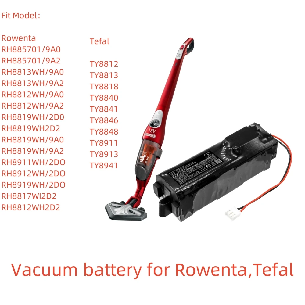 

Li-ion Vacuum Battery for Rowenta,Tefal,18.5V,RH8813,RH8817,RH8819,RH8841,RH8851,RH8857,RH891,TY8812,TY8813,TY8818,TY8840,TY8841