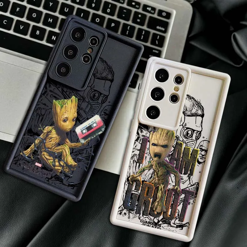 

Marvel Groot Cute For Samsung Galaxy S25 S24 S23 S22 S21 S20 Ultra Plus FE 5G Eye Ladder Soft TPU Cover Phone Case