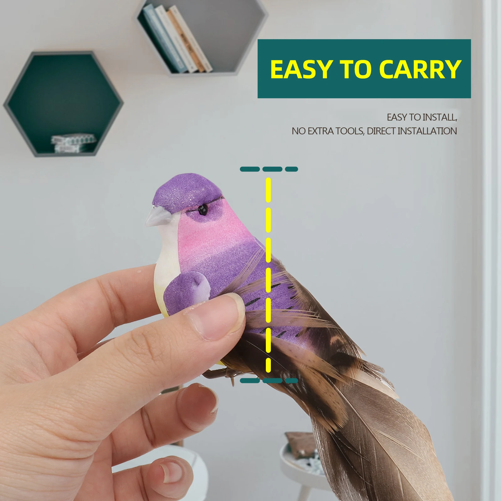 

6pcs Simulation Bird Artificial Decor Random Color Highly Detailed Mini Bird For Garden Home Office Desk Christmas Tree