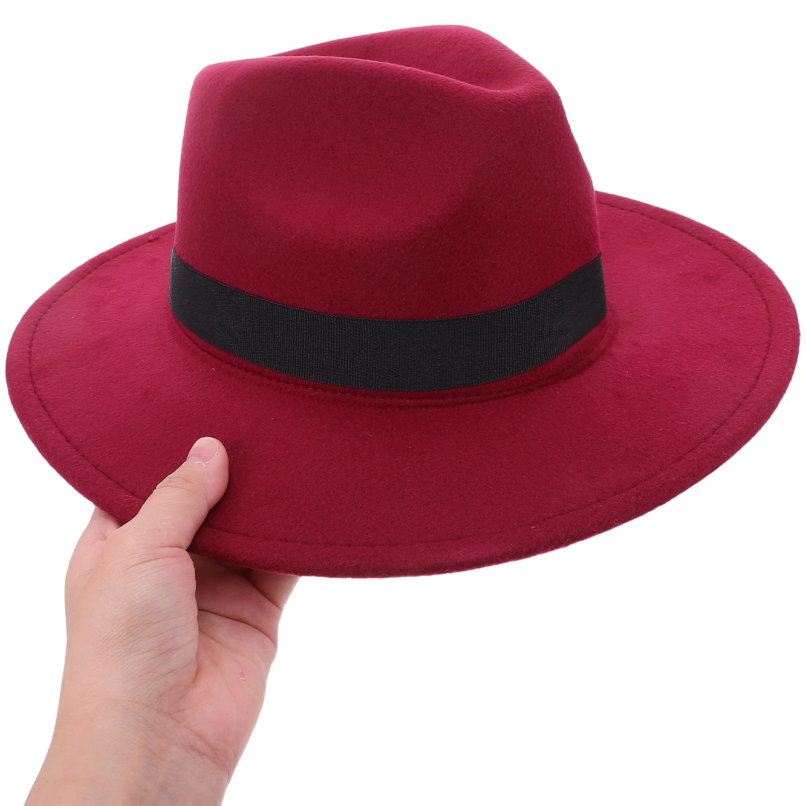 

Jazz Hat Navy Blue Wide Brim Fedora For Wide Brim Cap Men Women Premium Wool Gentleman Fashion Cap Party Hats