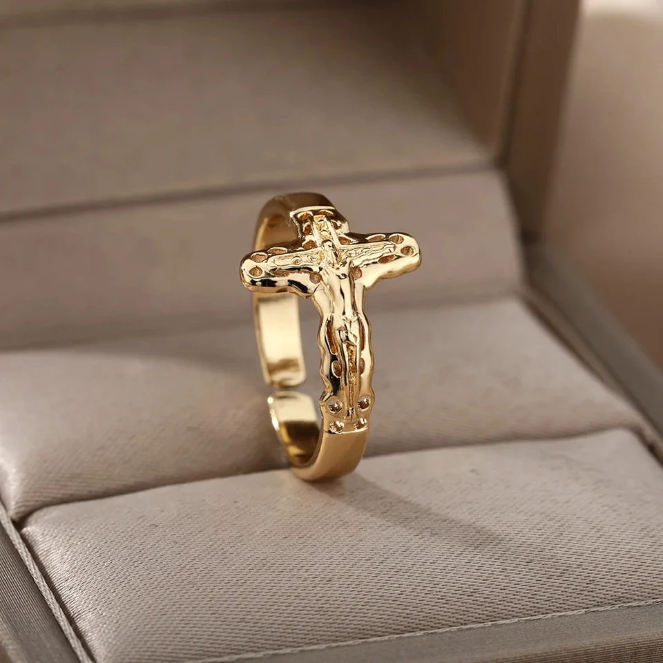 Anello Da Uomo In Acciaio Inossidabile Con Motivo Vintage Di Gesù – Misura 12, Argento, Per Cosplay E Uso Quotidiano