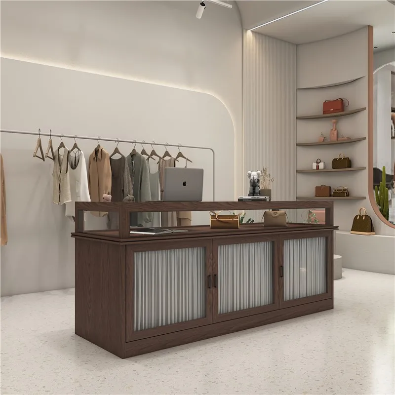French Retro Reception Desks Large Capacity Simple Storage Reception Desks Clothing Store Office Furniture Zum Empfang YS40CC