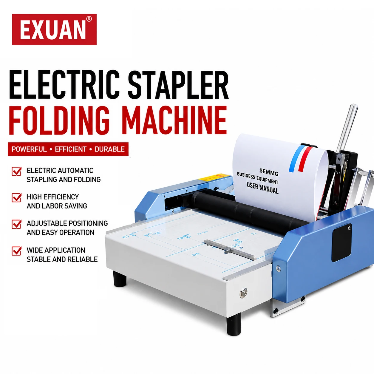 A3/A4 Electric Stapler Folding Machine 220V/110V Electric Creasing Machine Card Folding Machines Color Pages Dashed Machine