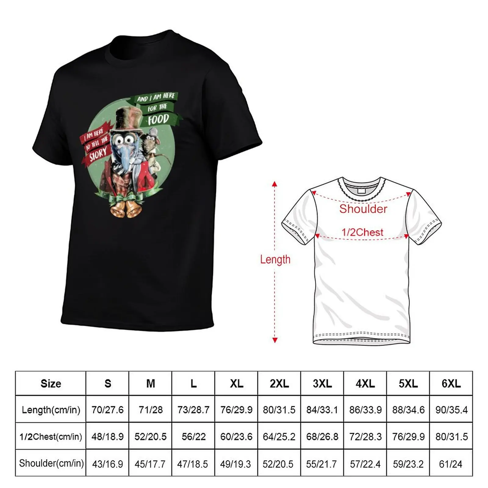 Gonzo Rizzo The Muppet Christmas Carol T-Shirt Non-Shrink Basic Cotton T-Shirt