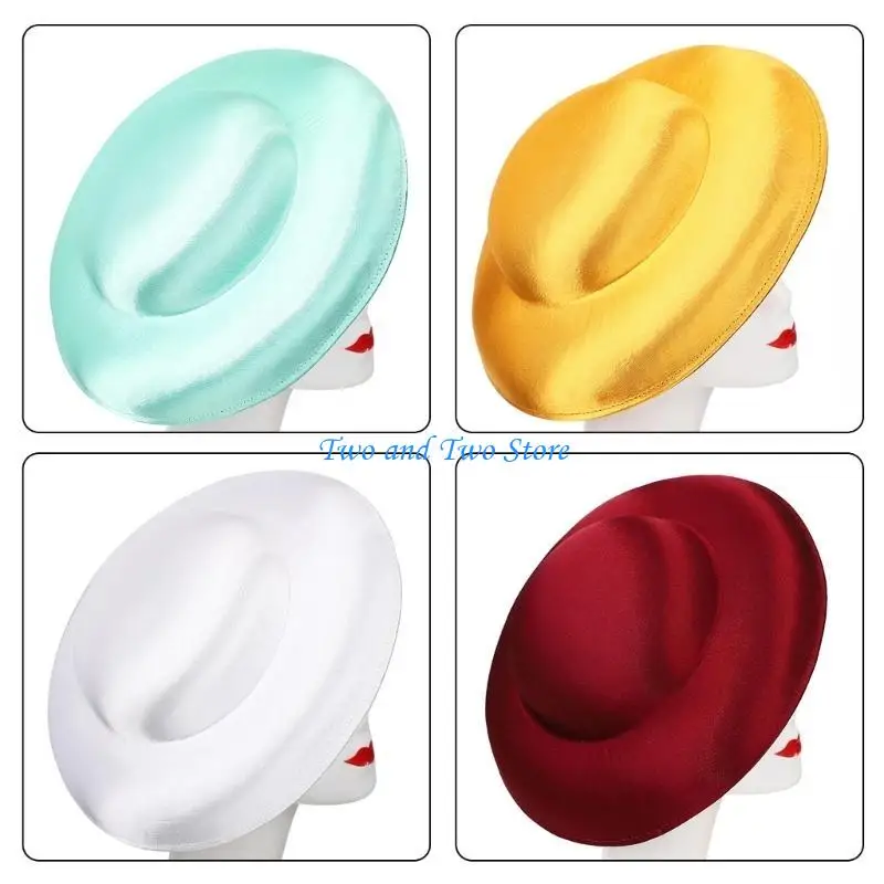 Base chapeau ronde en satin souple malléable, Base chapeau Vintage souple pour une personnalisation facile HX6F