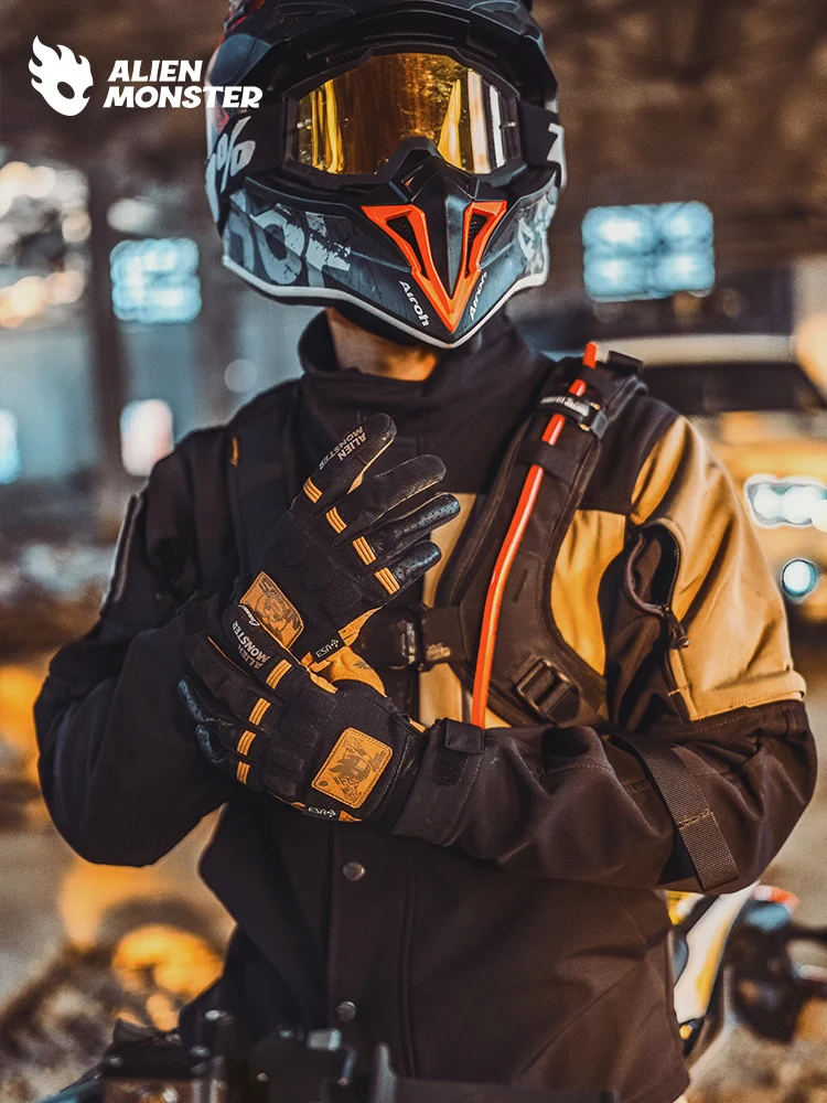 

ALIEN MONSTER мотоциклетные перчатки ретро круиз четыре сезона езда сенсорный экран локомотив оборудование мужской DIY совместная модель