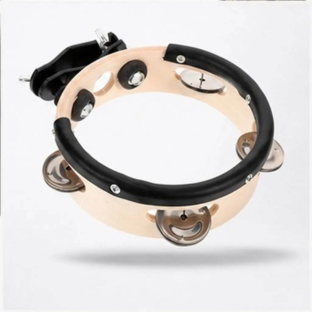 Drum Set Tambourine Clamp on Hi Hat Percussion Accessory Durable Sturdy Construction Musical Instrument Jazz Rock Drum Cymbal