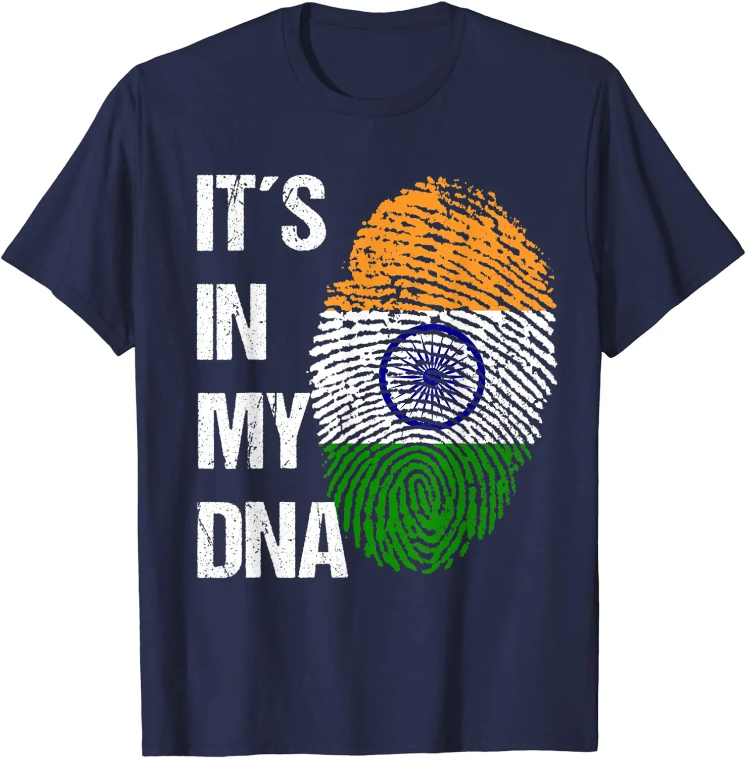Indian Flag DNA - Fingerprint - India T-ShirtAnime Graphic T-shirts for Men Clothing Women Tees High Quality