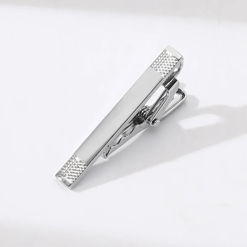 Men\'s 4cm Short Fashion Tie Clip Mirror Narrow Tie Special Personality Temperament Lapel Clip