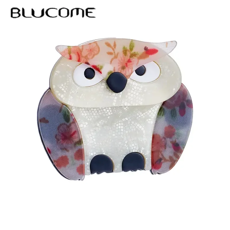 Blucome Acrylic Brooches on Clothes High Quality Cute Owl Shape Brooches for Women New Girls Pins Jewelry on Bags