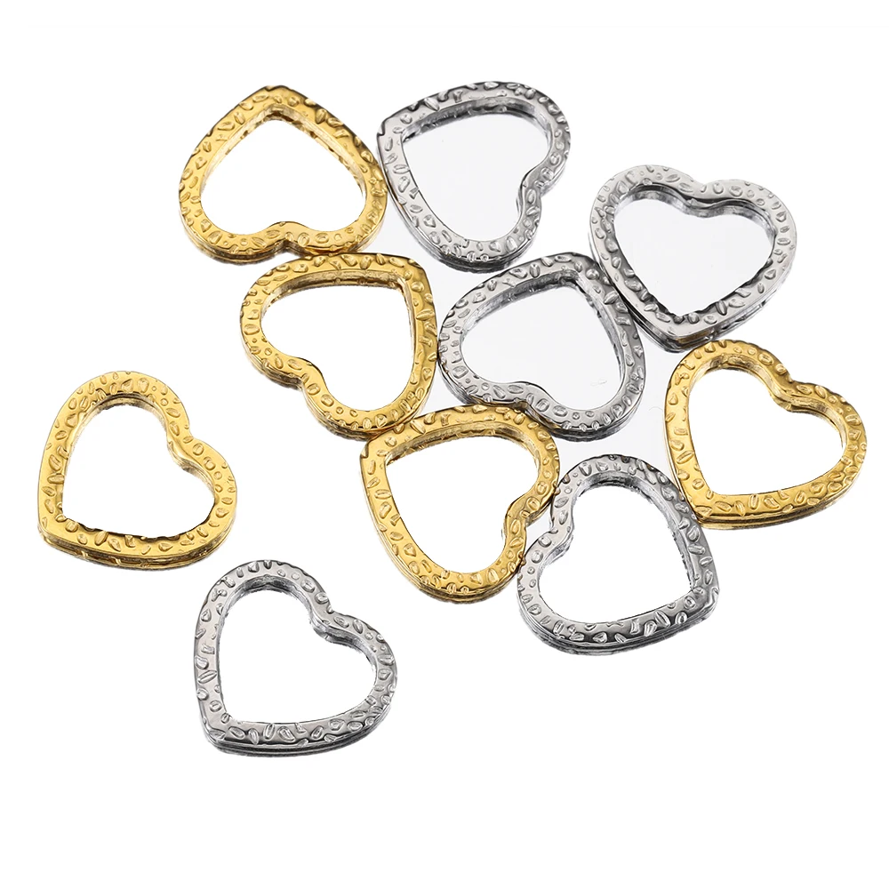 

10pcs Stainless Steel Love Heart Pendant Silver Color Gold Color Stamping Charms for Necklace Earrings Jewelry Making DIY Crafts