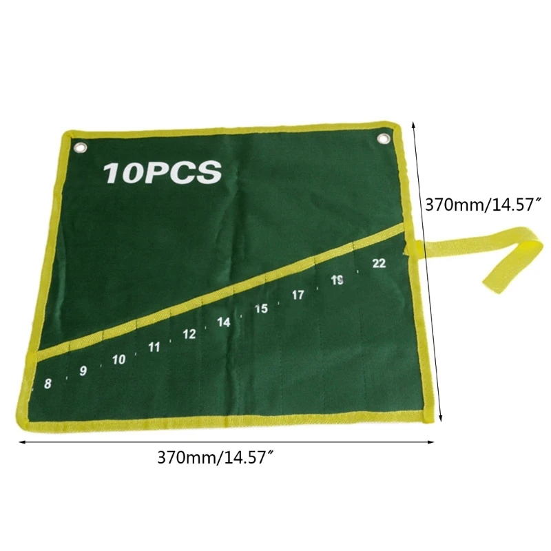 Imagem -04 - Chave Inglesa Lona Durável com 10 Bolsos Ferramenta para Enrolar Bolsa Armazenamento