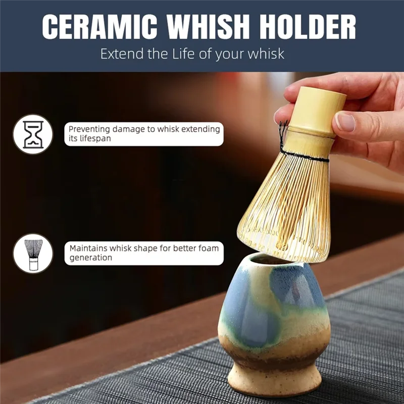 

ABGG-Tea Lovers Gift Japanese Matcha Set With Bowl Bamboo Whisk Teaspoon Tea-Making Tools Accessories