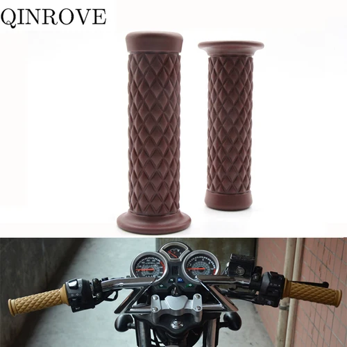 Imagen 2 del producto Accesorios de goma para motocicleta, empuñaduras de manillar de 22mm, empuñadura Retro Universal para Yamaha MT07 09 Honda Hornet VOGE 525 DSX