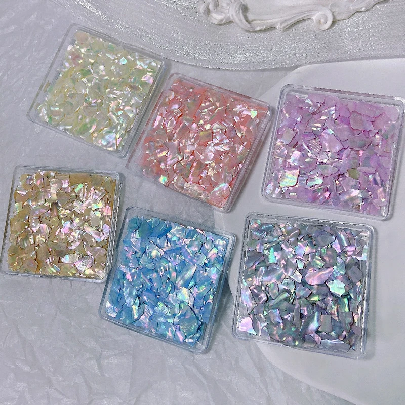 Fantasy Shell slices Nail Decorations Fine Polishing Colour Ultra Thin Aurora Natural Shell Sequins Nails Design 3D Accessories