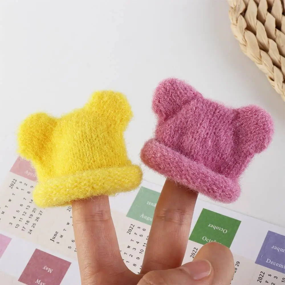 Knitted Mini Knitted Hats Mini Handmade Materials DIY Decorative Cap Cute Colorful Knitted Finger Cap Children Gift