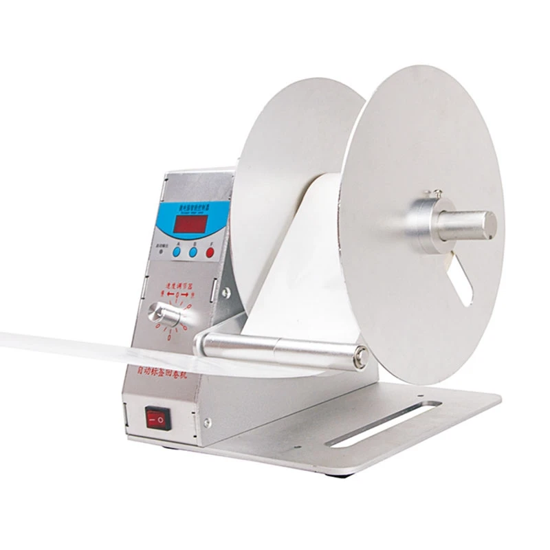 Automatic digital label rewinder clothing labels stickers bar code rewinder machine volume label for supermarket